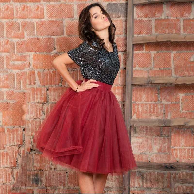 Fusta tulle Bordeaux